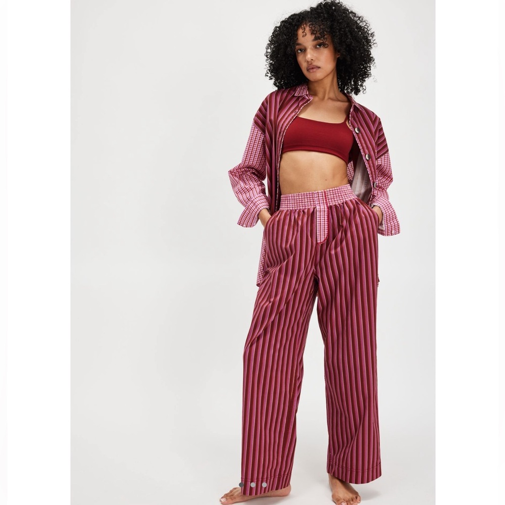 Free People Milk + Cookies Pants Striped Cotton Pajama Pants